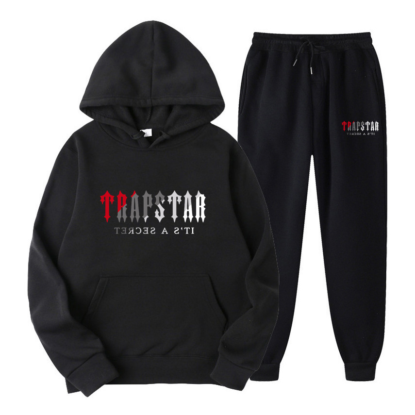 trapstar sweater suit European and American popular flower hoodie suit top pants