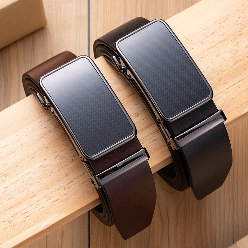 High-end Business Belt Belt Men's Top Layer Cowhide High-end Fashion Trendy Men's Automatic Buckle Belt Men's Genuine Leather