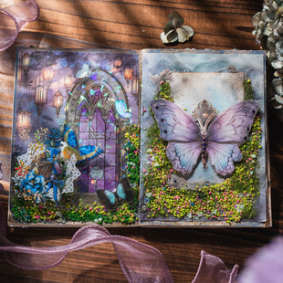 Beautiful day material paper Alice's fantasy series Dream background hand account material 50 pieces into 6 types