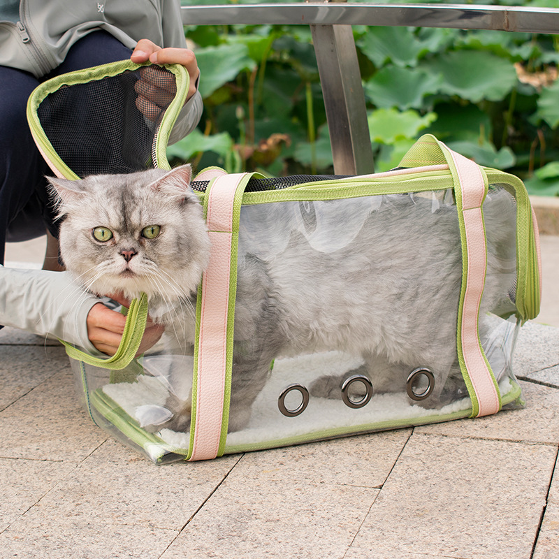 Leyoupai Transparent Cat Bag Outgoing Portable Pet Bag Single Shoulder Cat Bag Large Space Portable Pet Bag for Hair