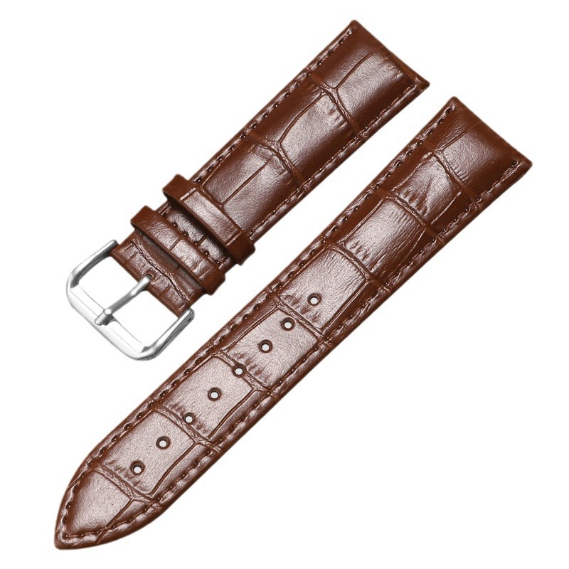 Leather Watch Strap Factory Direct Cowhide Watch Strap for Huawei Samsung Apple Bamboo Crocodile Pattern Bracelet Accessories