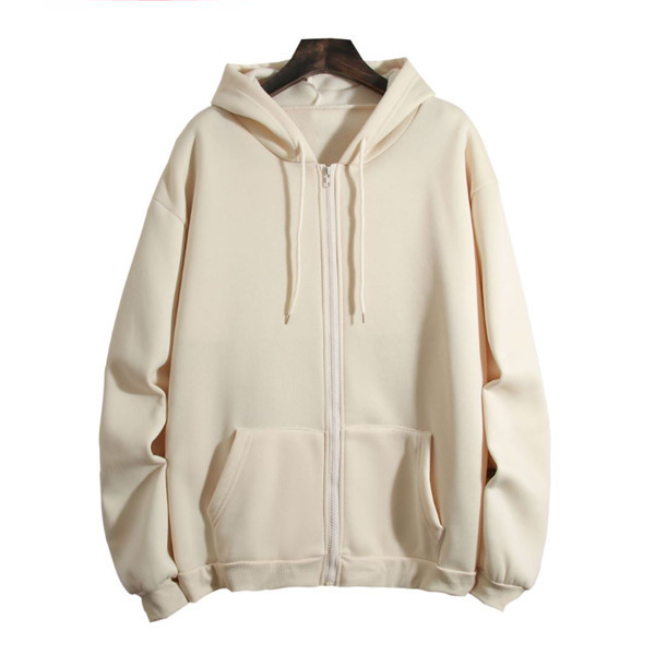 Hooded Zipper fleece-lined sweater Youth student male thick coat class clothes loose printing couple clothes fashion