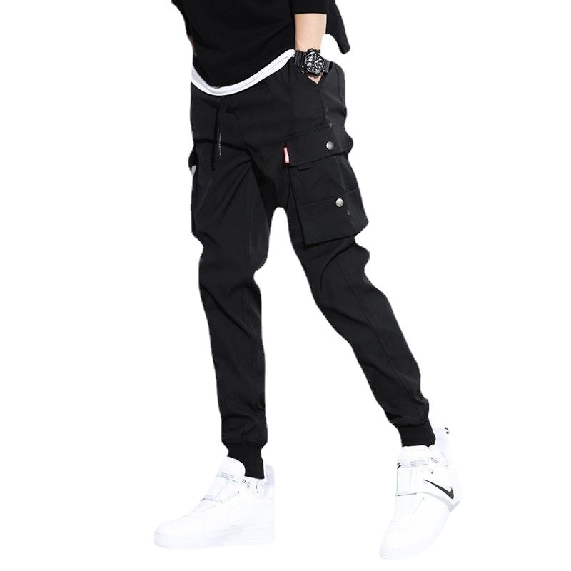 Hongxinjie autumn and winter casual pants men's workwear fleece-lined sweatpants men's ankle-tied sports pants trendy overalls manufacturer