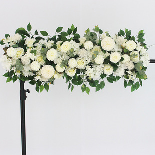 Wedding decoration row flower Road lead T-stage flower art wedding fake flower iron art scene simulation flower background wall props