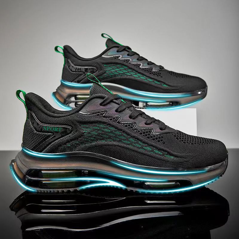 Spring and Summer Student platform shoes hollow breathable Men's shoes 2023 new leisure sports running net shoes dad shoes