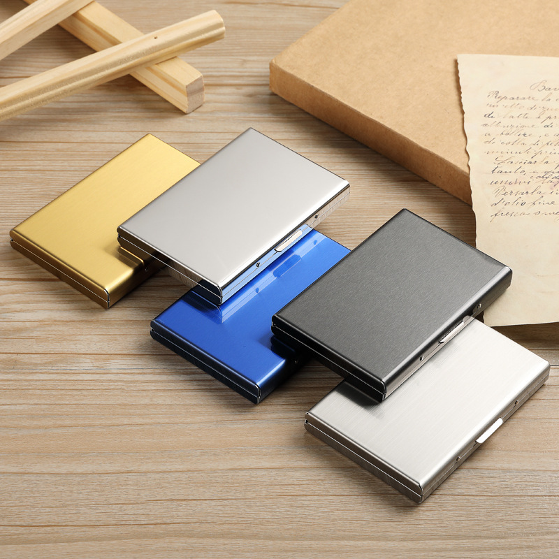 Anti-theft Brush Metal Card Bag Men's Stainless Steel Card Bag Women's Anti-degaussing Compact Card Case Card Cover for Driver's License