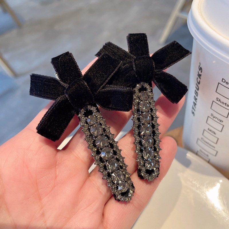 Pince à bec de canard en velours de haute qualité, pince à frange en strass Super Flash, petite épingle à cheveux, accessoires pour cheveux à clip latéral tout-assorti à la mode_voghion.com