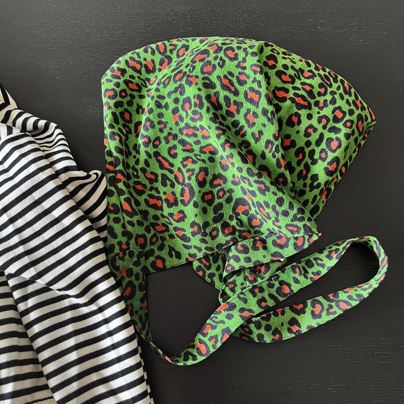 Korean ins Super Hot Green Leopard Canvas Bag Star Style Corduroy Printed Large Capacity Shoulder Crossbody Bag