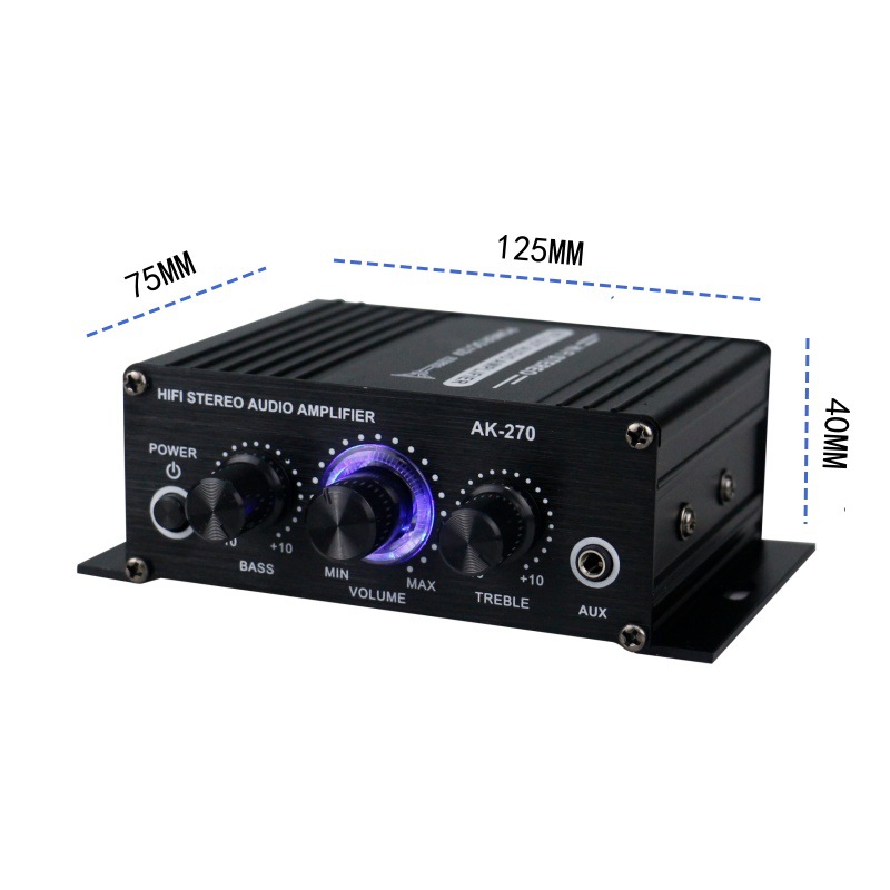 AK-270 power amplifier 12V cross-border e-commerce Amazon foreign trade Hot Mini amplifier