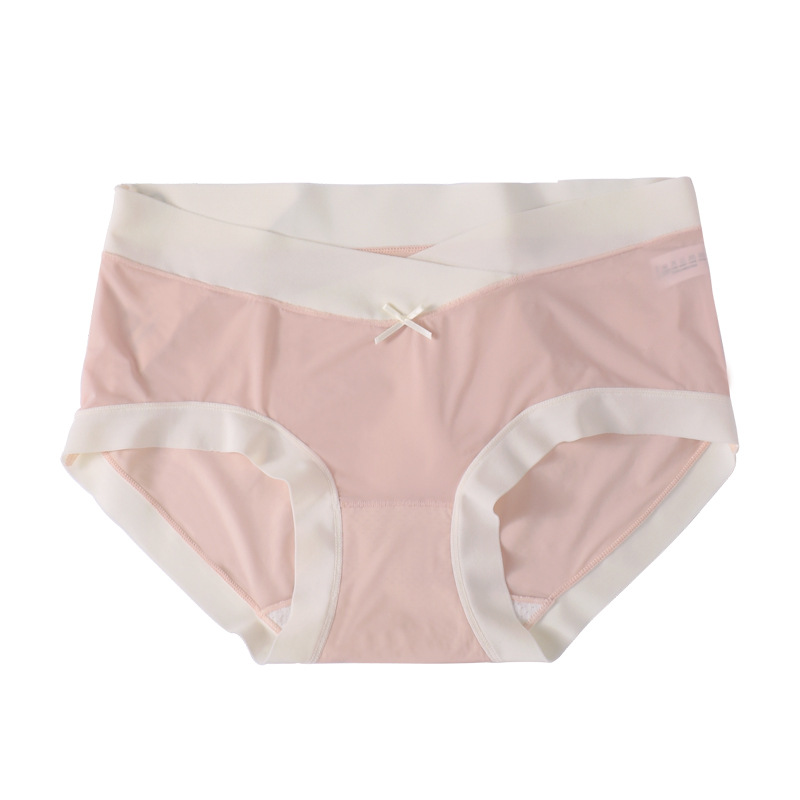 Summer Ice Silk Pregnant Women's Underwear Low Waist Ultra-thin Breathable Traceless Prenatal and Postpartum Briefs Quick-drying Shorts Large Size