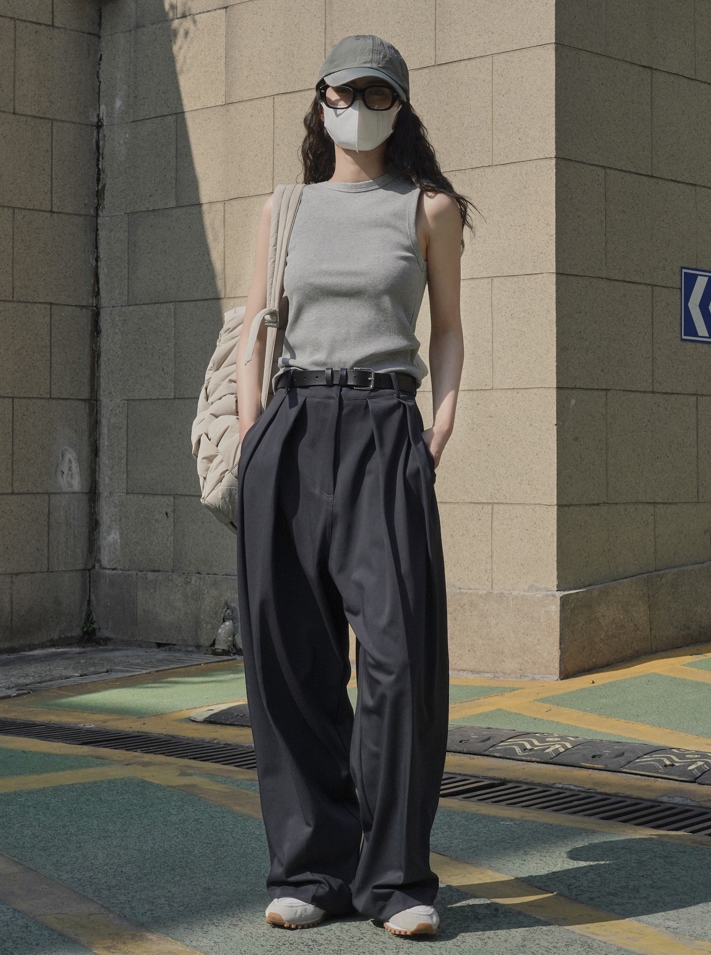 Lufu Spring/Summer New Korean style simple basic I-shaped vest shaping slimming slim-fit stress-free inner top for women