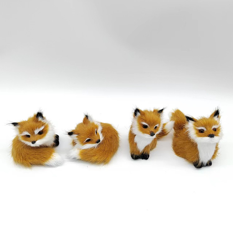 Plush simulation animal Fox pendant ornaments toys handmade crafts cross-border holiday supplies
