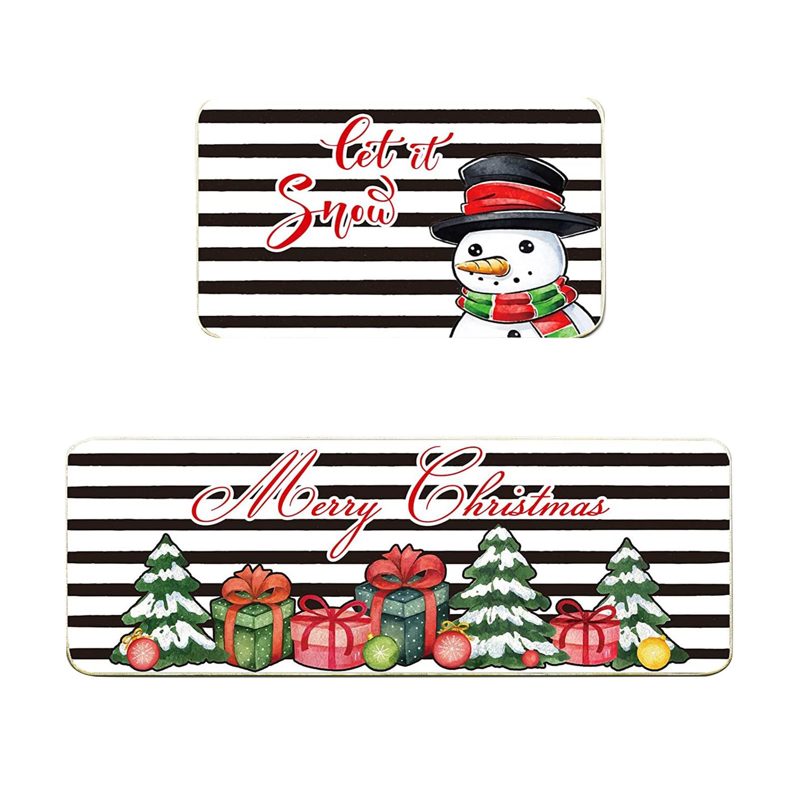 Ziemassvētku ziemas tematikas paklājs neslīdošs netīrumus atgrūdošs durvju ieejas paklājs absorbējošs vannas istabas ieejas paklājs_voghion.com