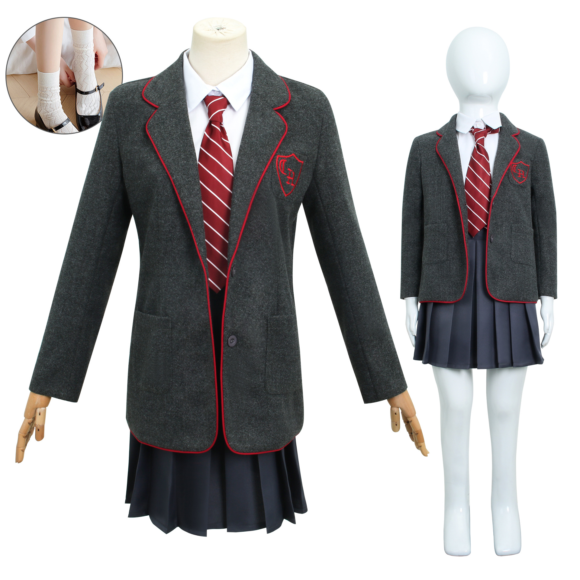 瑪蒂爾達cos服Matilda灰色校服 成人兒童碼cosplay服歐美影視制服