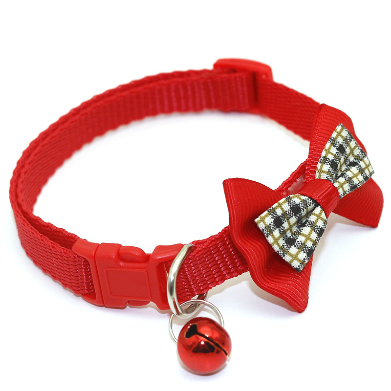Cha-cha pet Plaid Bow Collar Cat Puppy Collar Factory Proprietary T New Product