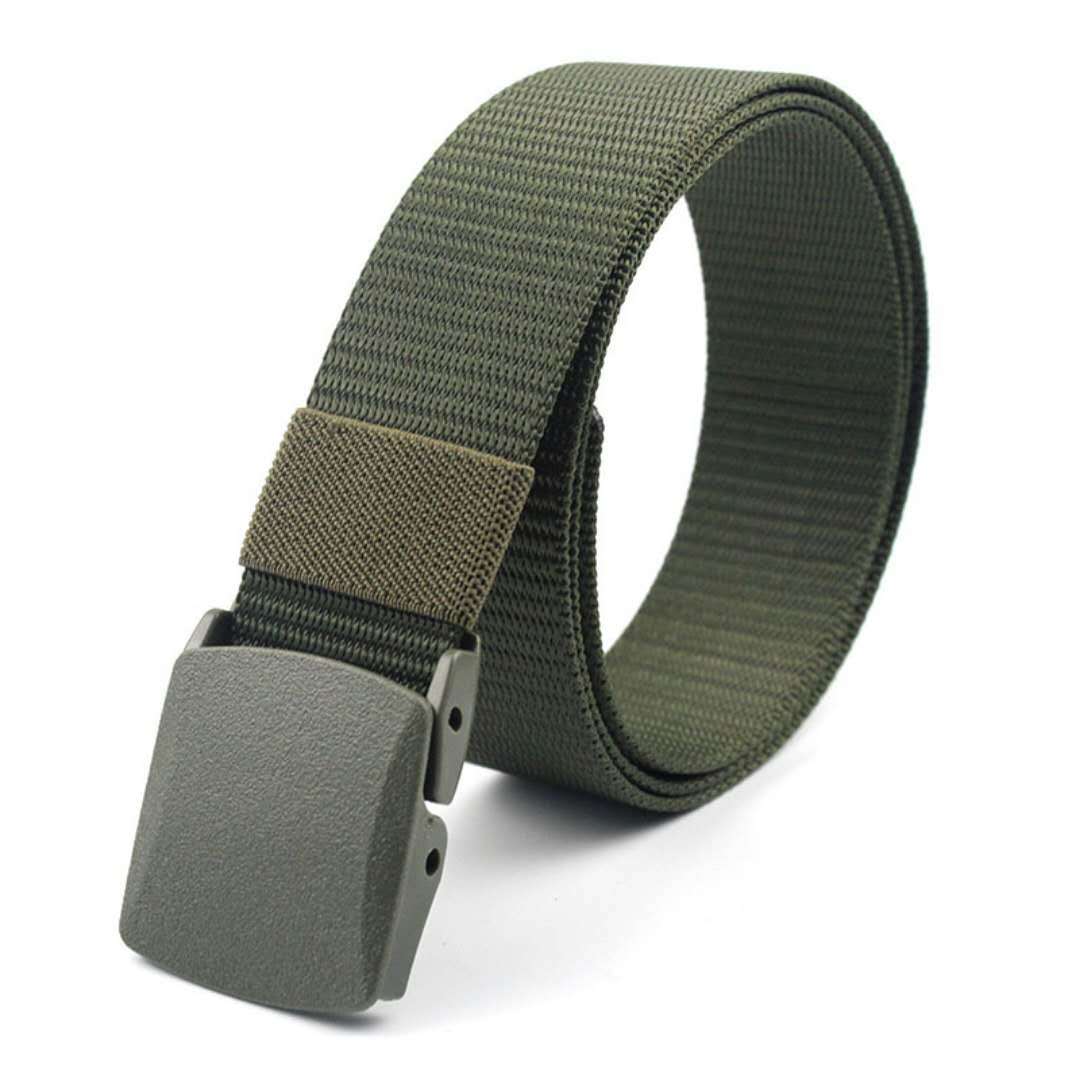 Lightweight nylon belt plastic steel buckle non-porous tank pattern outdoor military fan tactical outdoor belt canvas pants belt