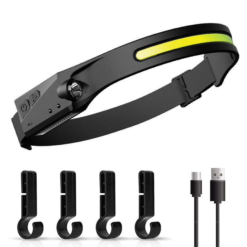 Cross-Border New Wave induction COB headlights outdoor cycling lights USB charging night running lights LED bright headlights