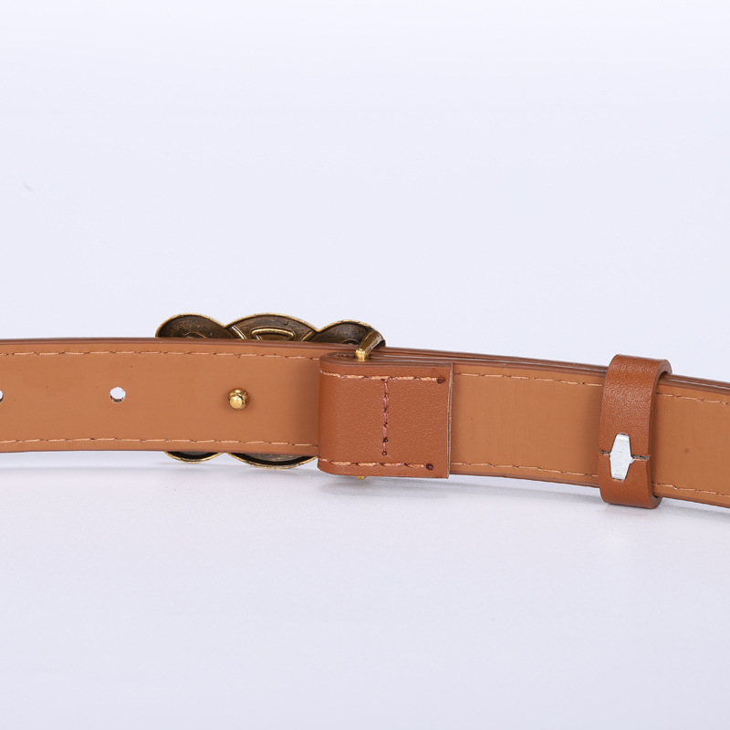 Women's English Letter Smooth Buckle Belt All-match Jeans Decorative Women's Fashion Trendy Internet Popular Fashion Pants Belt
