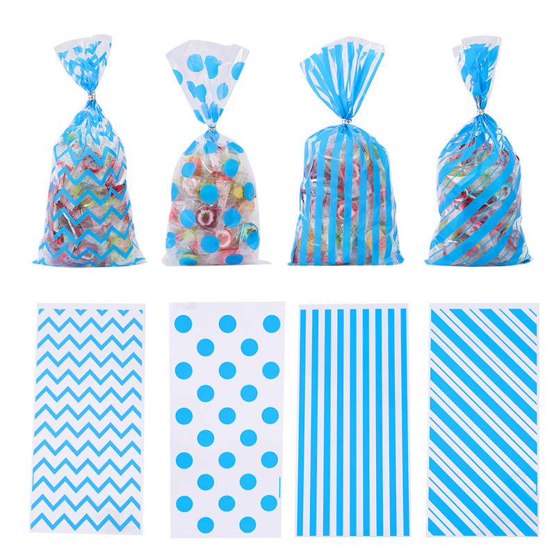 Factory wholesale opp plastic flat pocket dessert packaging bag candy biscuit gift bag West Point tie mouth bag