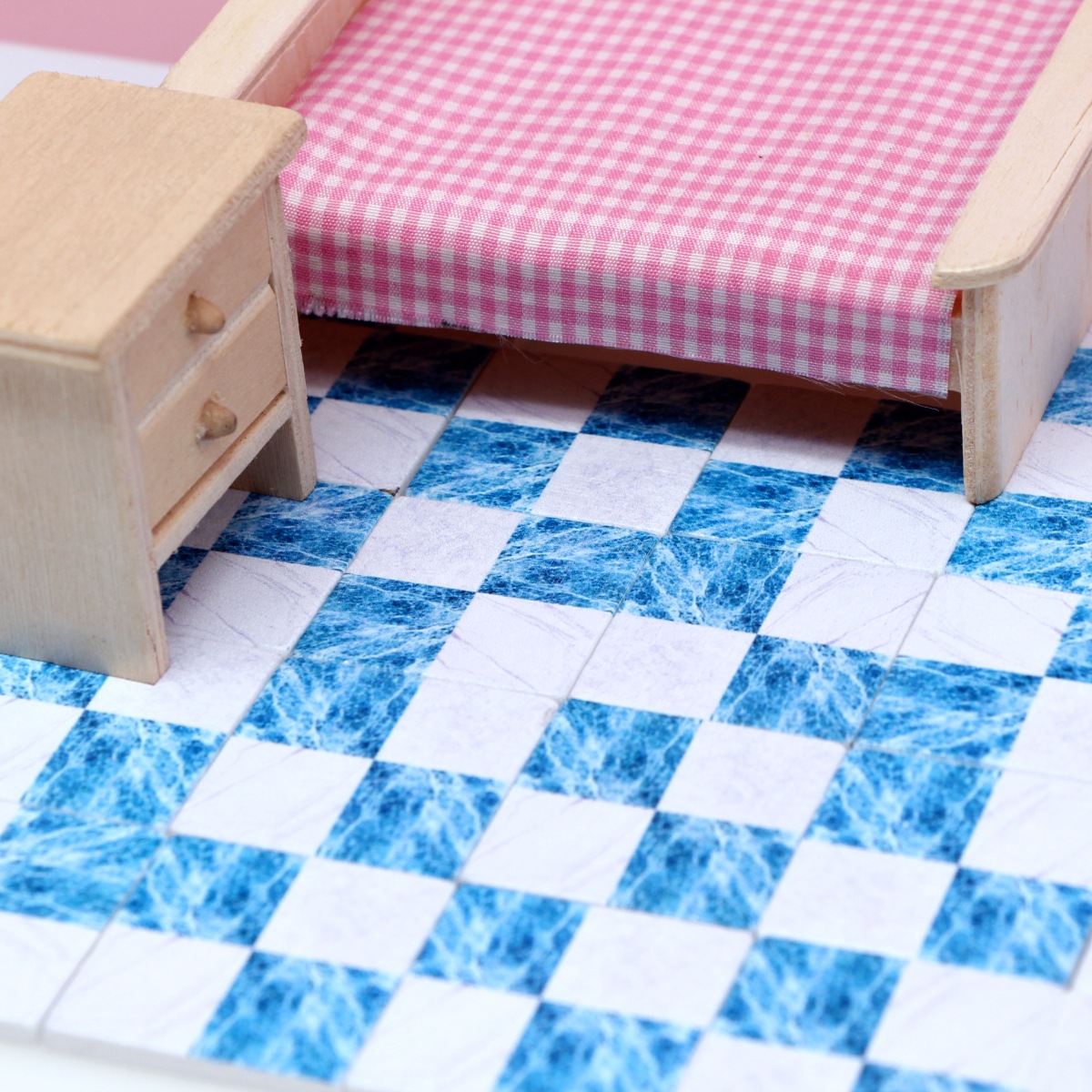 Cross-border doll house simulation mini wooden floor OB11 miniature scene imitation retro wood grain tile shooting props