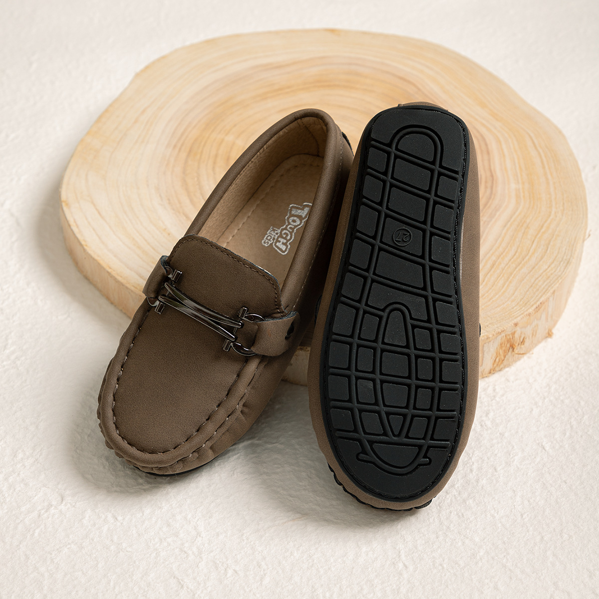 Cross-border Explosions Autumn and Winter Korean Style Trendy Boy's Bean Shoes Soft Sole Non-slip Comfortable Casual Children's Shoes Children's Small Leather Shoes