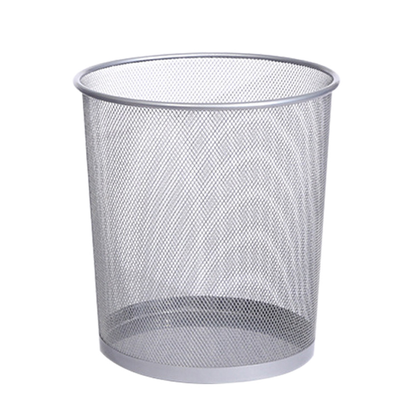Metal Mesh Trash Basket Living Room Round Trash Basket Large Capacity Coverless Office Home Trash Wholesale