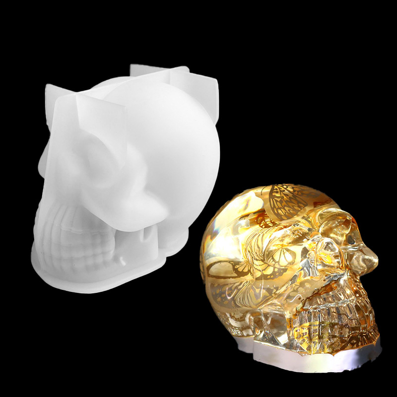 New diy glue drop mold large medium and small skull silicone skull shape candle ornaments handmade soap silicone