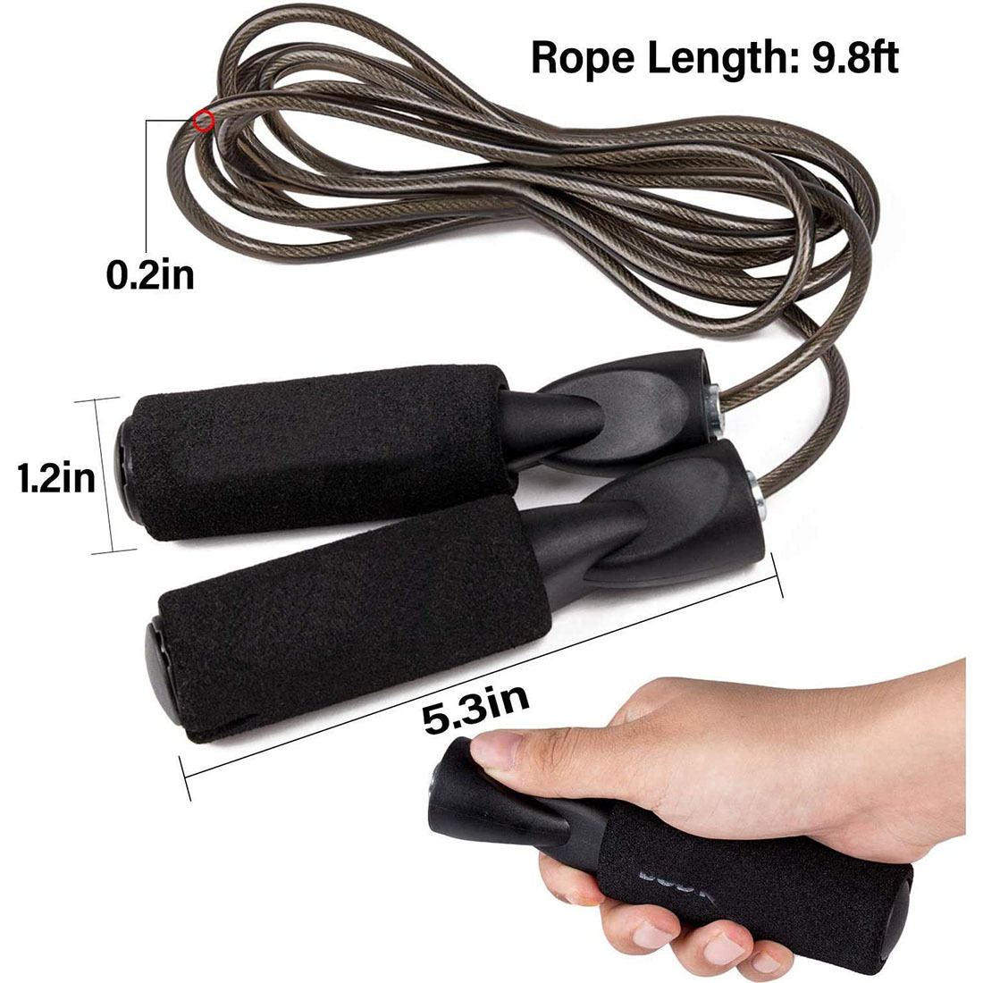 Steel wire rope skipping foam special rope skipping for high school entrance examination for students outdoor household fitness products jump rope skipping rope