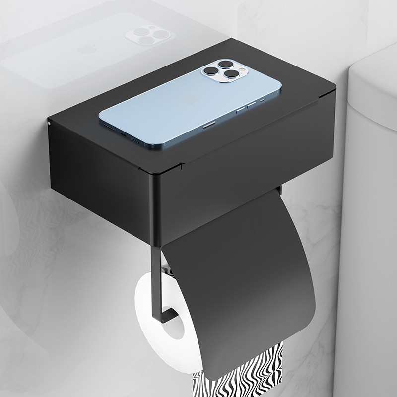 Cross-border tissue holder 304 stainless steel non-perforated toilet paper holder bathroom privacy tissue box roll paper holder wet tissue box