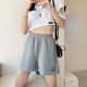 Waffkle Sports Shorts Women's Summer 2025 New Korean Style Loose High Waist Home Wide Leg Hot Pants Outer Wear Wholesale