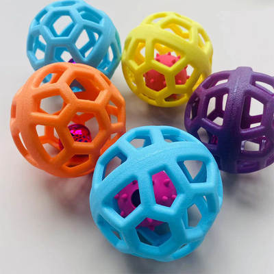 Hollow ball puppy toy cat toy TPR plastic rubber ball Christmas bell pet toy ball wholesale