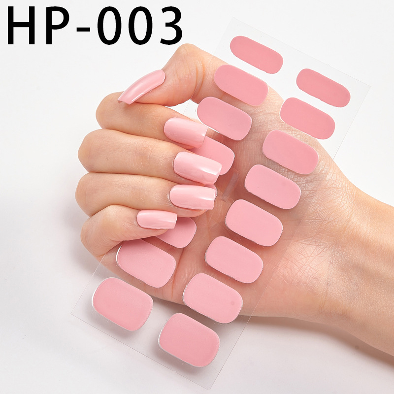 Cross-border solid color semi-cured gel nail stickers UV light long-lasting waterproof gel nail stickers wholesale