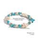 S2404-14 white turtle green starfish beaded