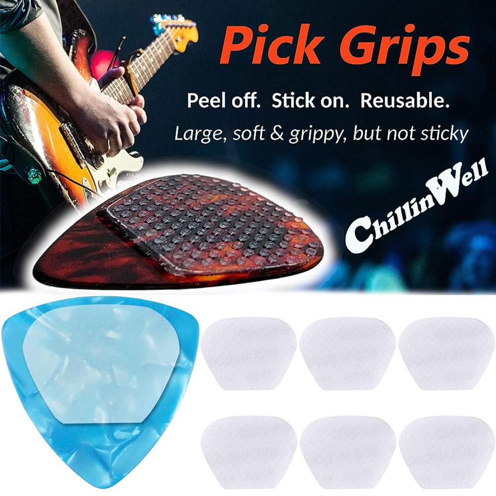 2024 new guitar pick silicone stickers can be repeatedly pasted transparent non-slip pick stickers non-slip pick accessories
