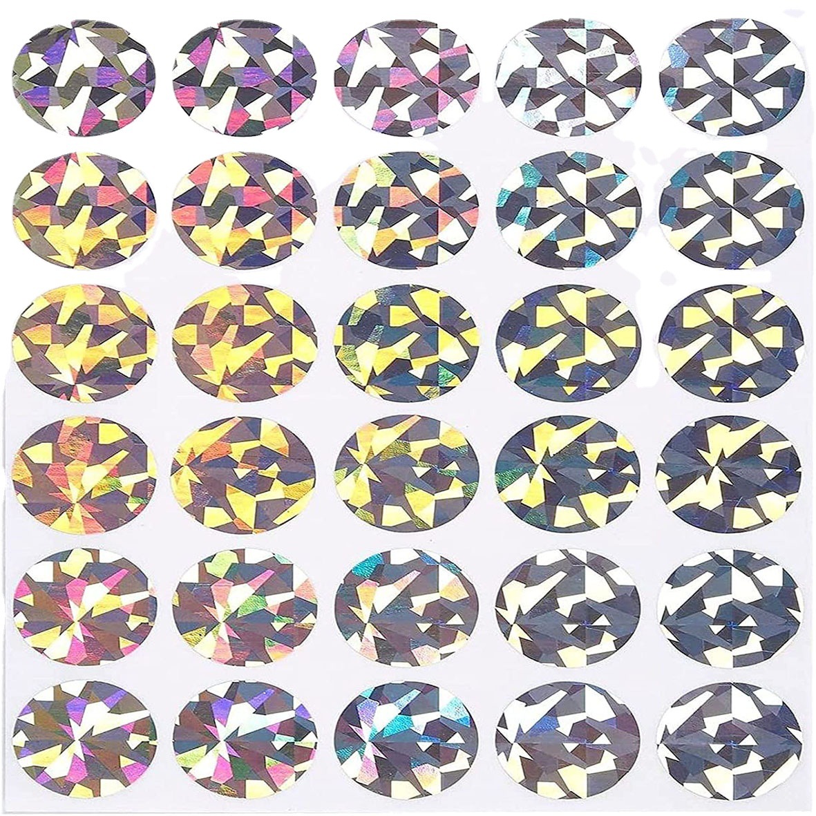 Foreign trade hot spot 1 inch round laser scraping paper label DIY holographic scraping music scraping card sticker