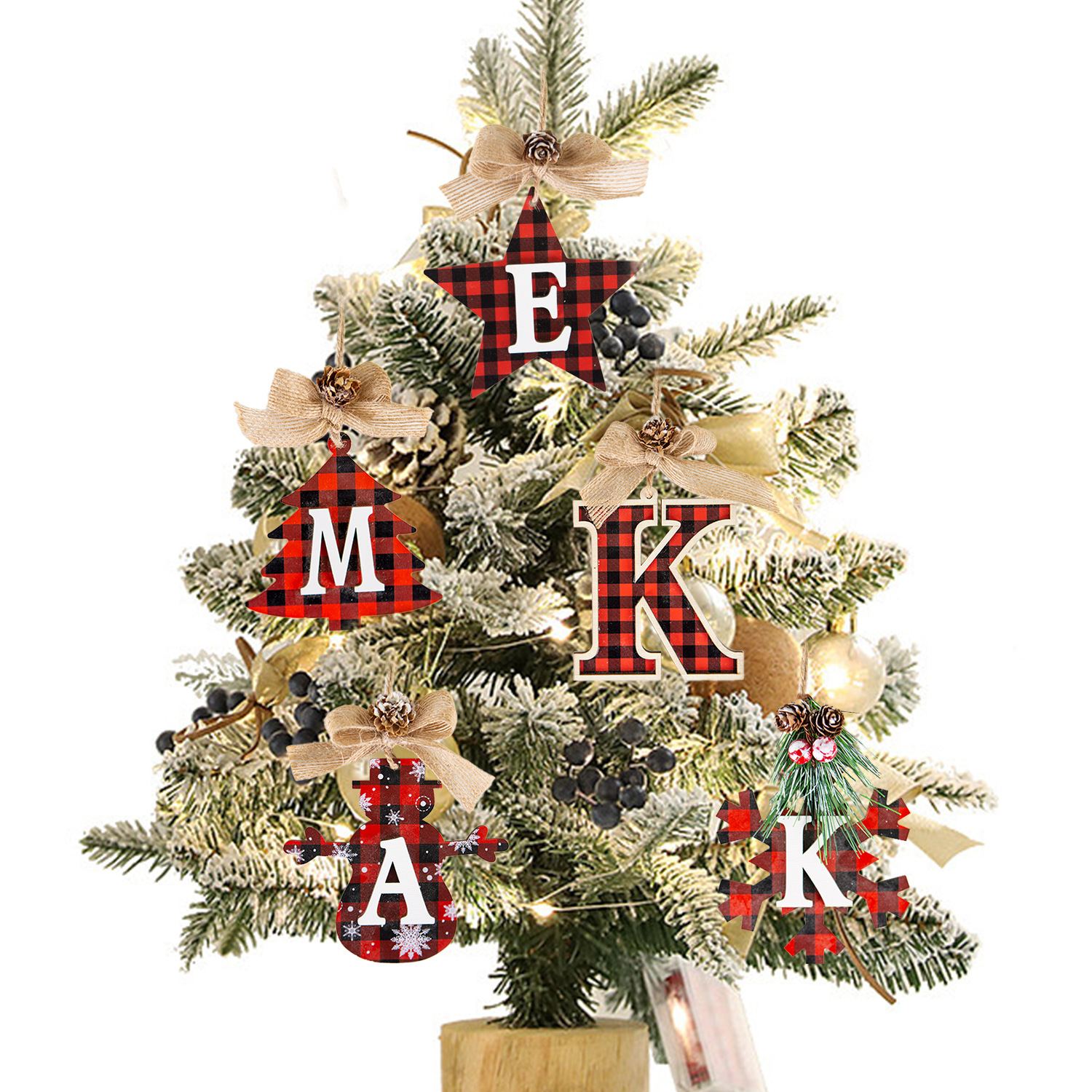 Creative wooden crafts small pendant Christmas gift Christmas decoration stitching wood products hanging decoration manufacturers wholesale