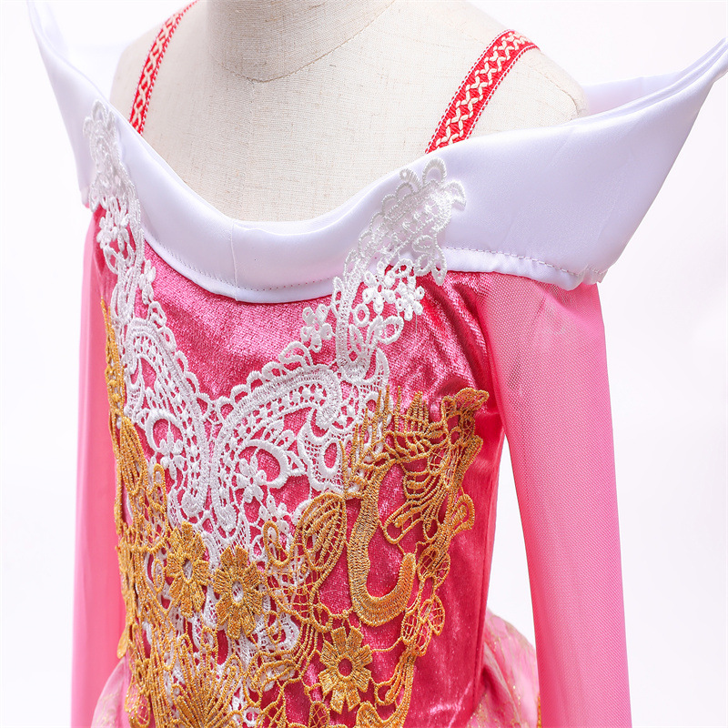 2023 Frozen Spring and Summer New Girls' Dress Children's Sleeping Beauty Arlo Princess Dress Stylish Dress
