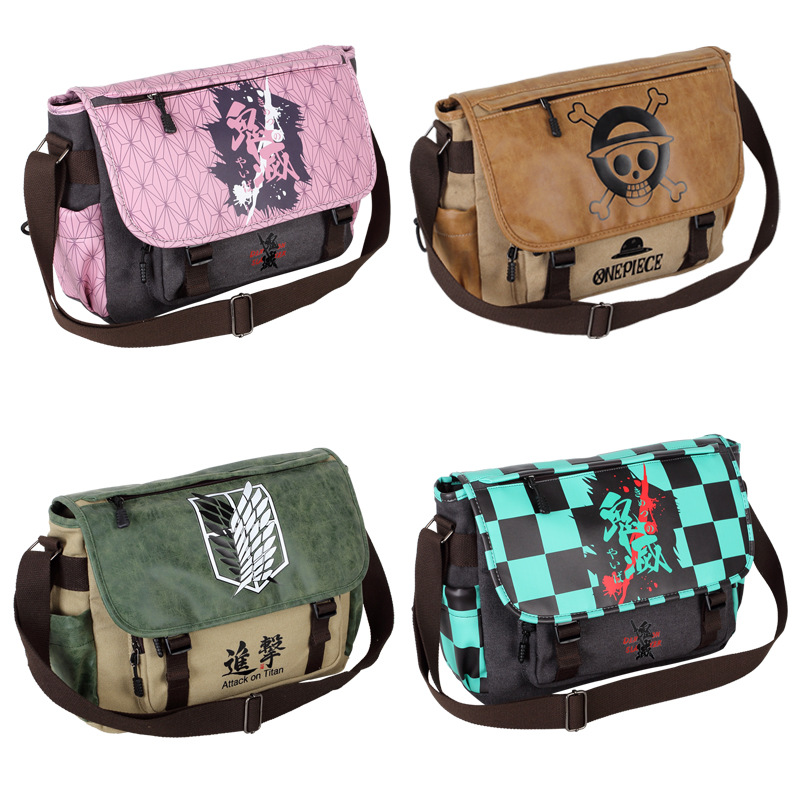 Animation Peripheral Shoulder Bag Attack on Foreign Trade Ghost Extermination Blade One Piece Tokyo Totoro Canvas Satchel