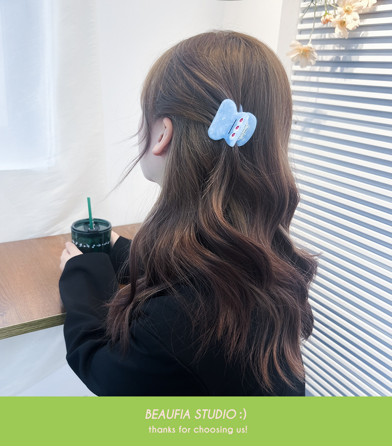 Baifeiya kleine Acetat-Haarspange, süße kleine Monster-Haarnadel, Geisterpferdchen, Mädchen, Herz-Haarspange, hoher Pferdeschwanz, Haarschmuck, Kopfschmuck_voghion.com