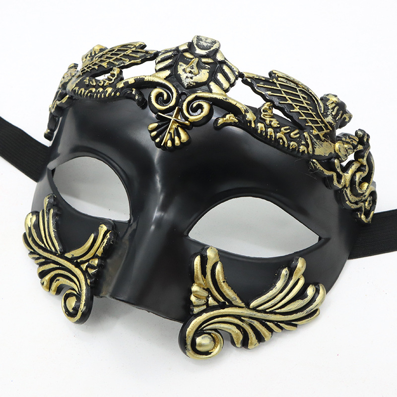 Amazon Hot Sale Egyptian Men Greco-Roman Samurai Half Face Mask Venice Halloween Masquerade