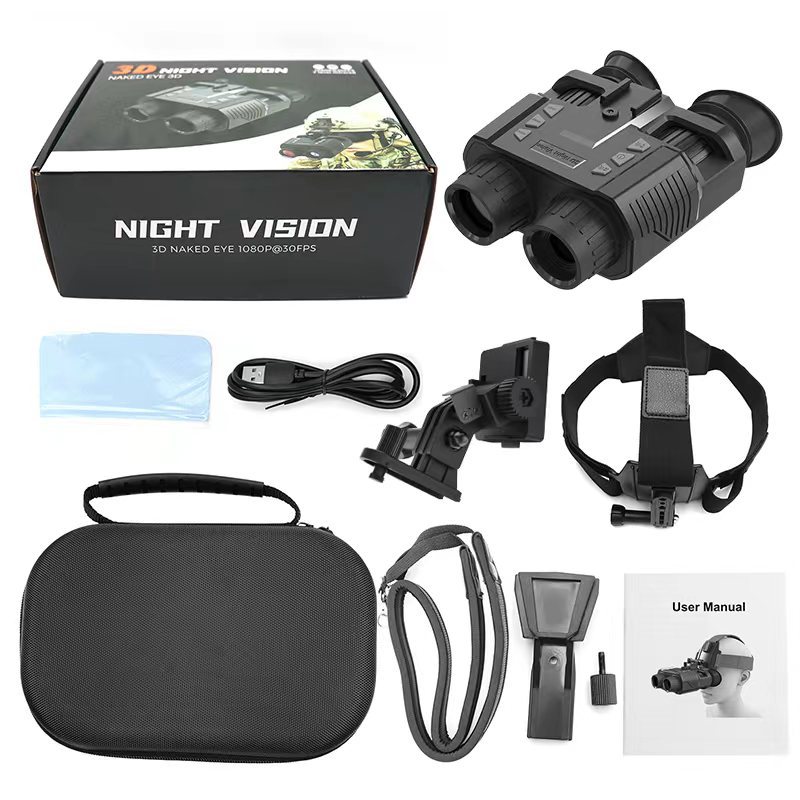 Cross-Border head-mounted binocular night vision outdoor HD infrared digital night binocular Black and White Night vision telescope manufacturers