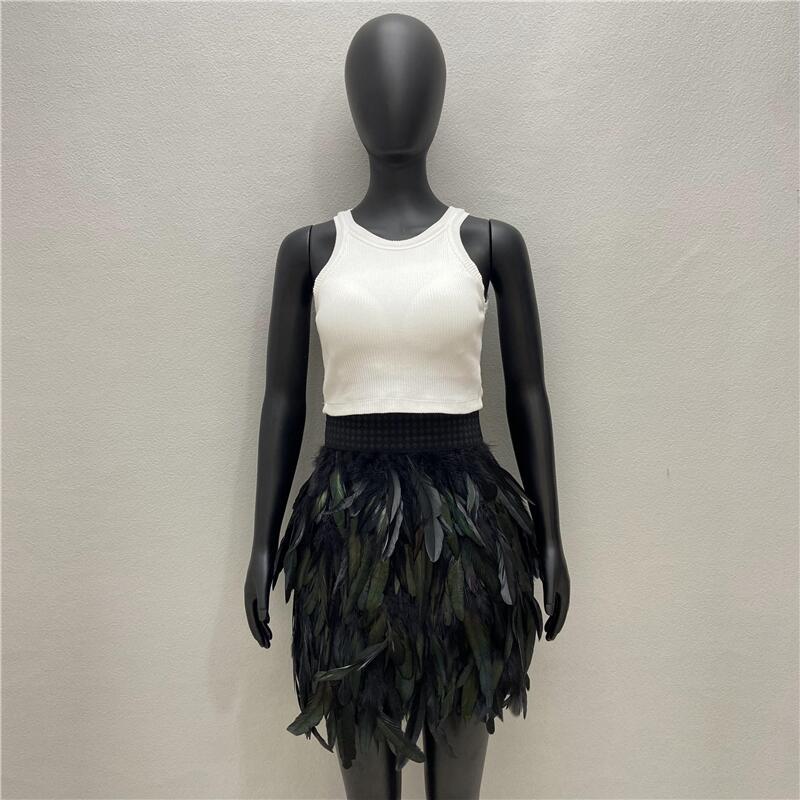 Amazon feather skirt cross-border hot 10 color masquerade skirt European and American women's fashion skirt