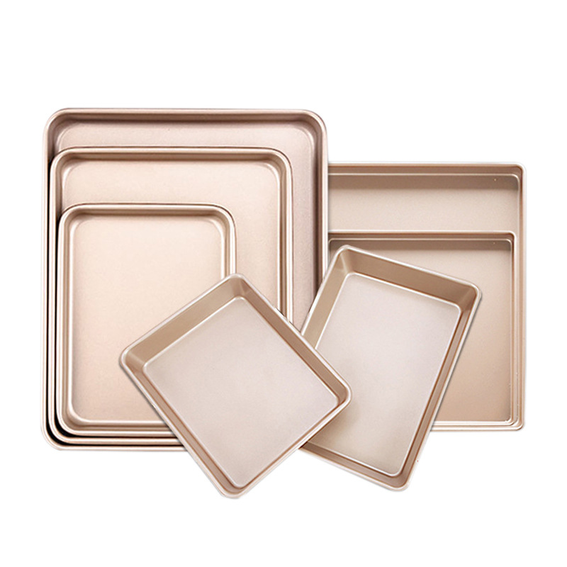 Rectangular Baking Tray Carbon Steel Baking Cake Baking Tray Square Baking Tray Household Baking Tray Pizza Golden Baking Tray