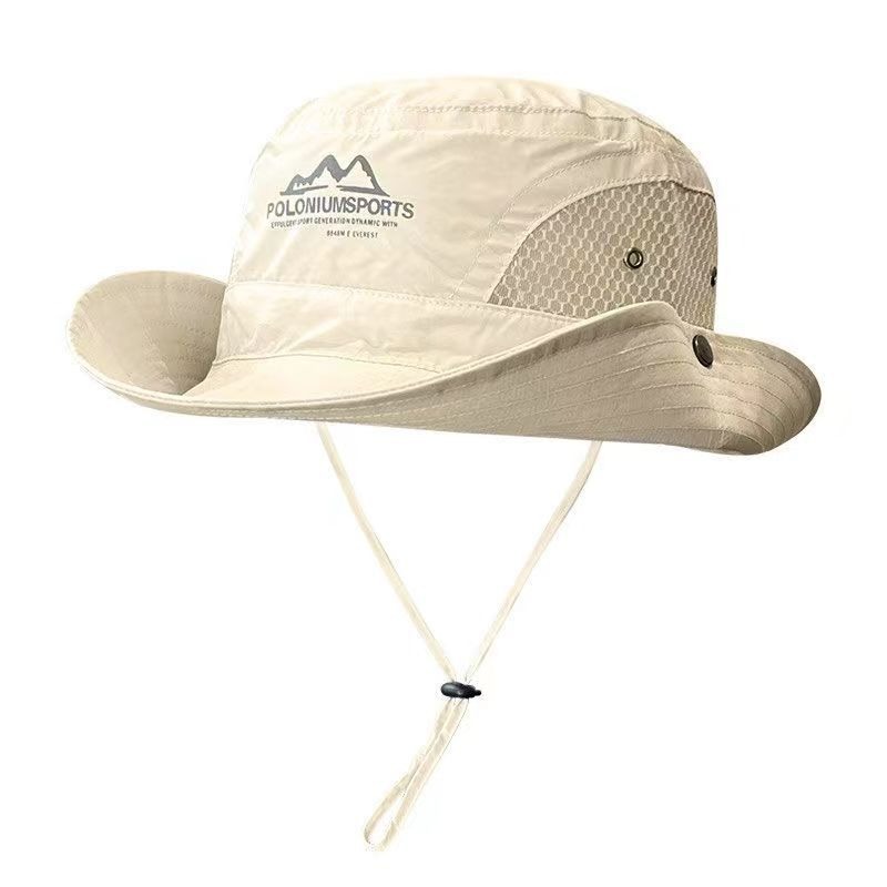 Mountain Camping Drawstring Fisherman Hat Sun Shade Hiking Sun Protection Outdoor Mountaineering Fishing Hat Western Cowboy Hat