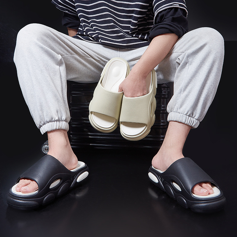厚底一字拖男女鞋室內外EVA情侶拖鞋 防滑軟底潮流沙灘涼鞋夏