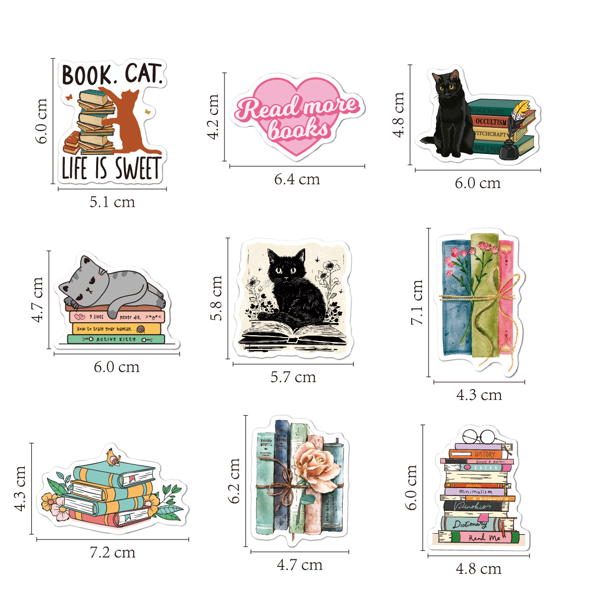 Reading stickers 50 stationery cups mobile phone kindle tablet computer decoration waterproof luggage stickers wholesale
