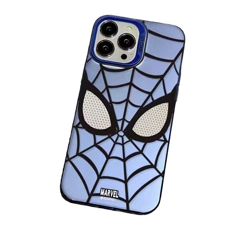 Spiderman mobile phone case for Apple 16promax color silver shell iPhone14plus 13 high color value