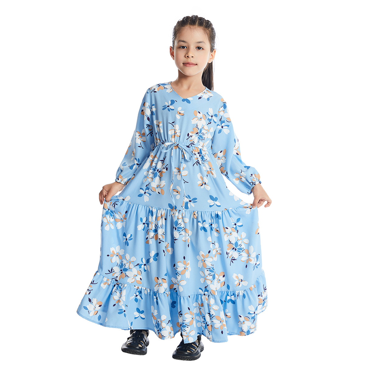 Factory spot Southeast Asian girls floral dress TH621, Amazon AliExpress EBAY shrimp skin hot sale