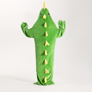 Cross-border factory direct supply cartoon dinosaur one-piece shark sleeping bag blanket super soft flannel one-piece homewear