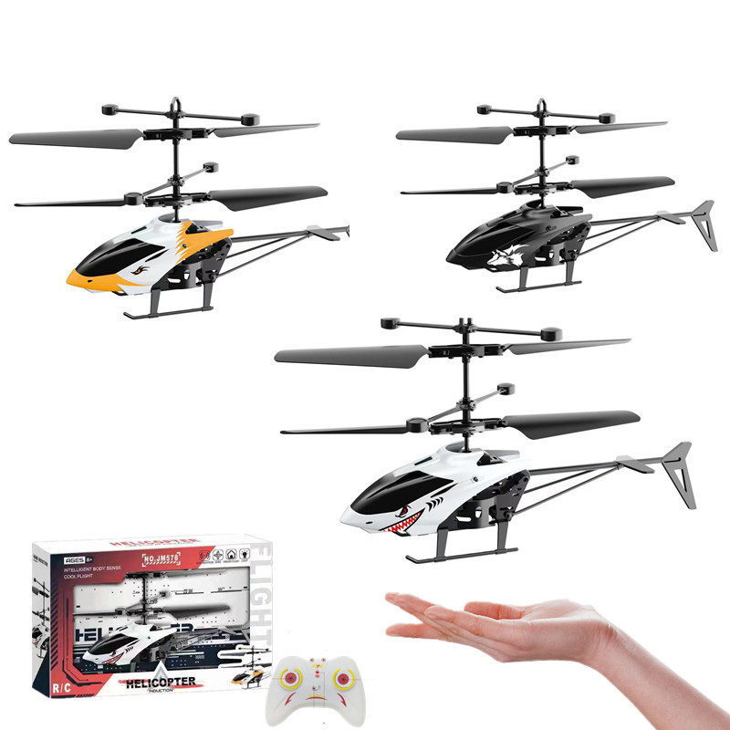 Cross-border new remote control aircraft children's palm sensing aircraft two-way suspension charging animal helicopter toys
